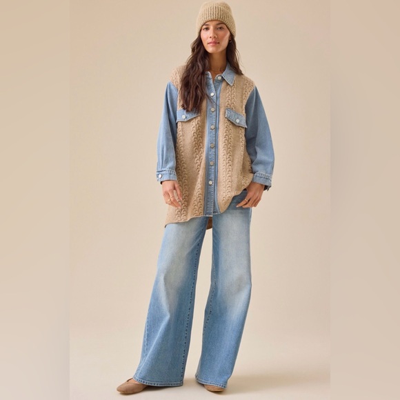 Altar'd State Blue and Tan Women Jean Jacket - Picture 2 of 8